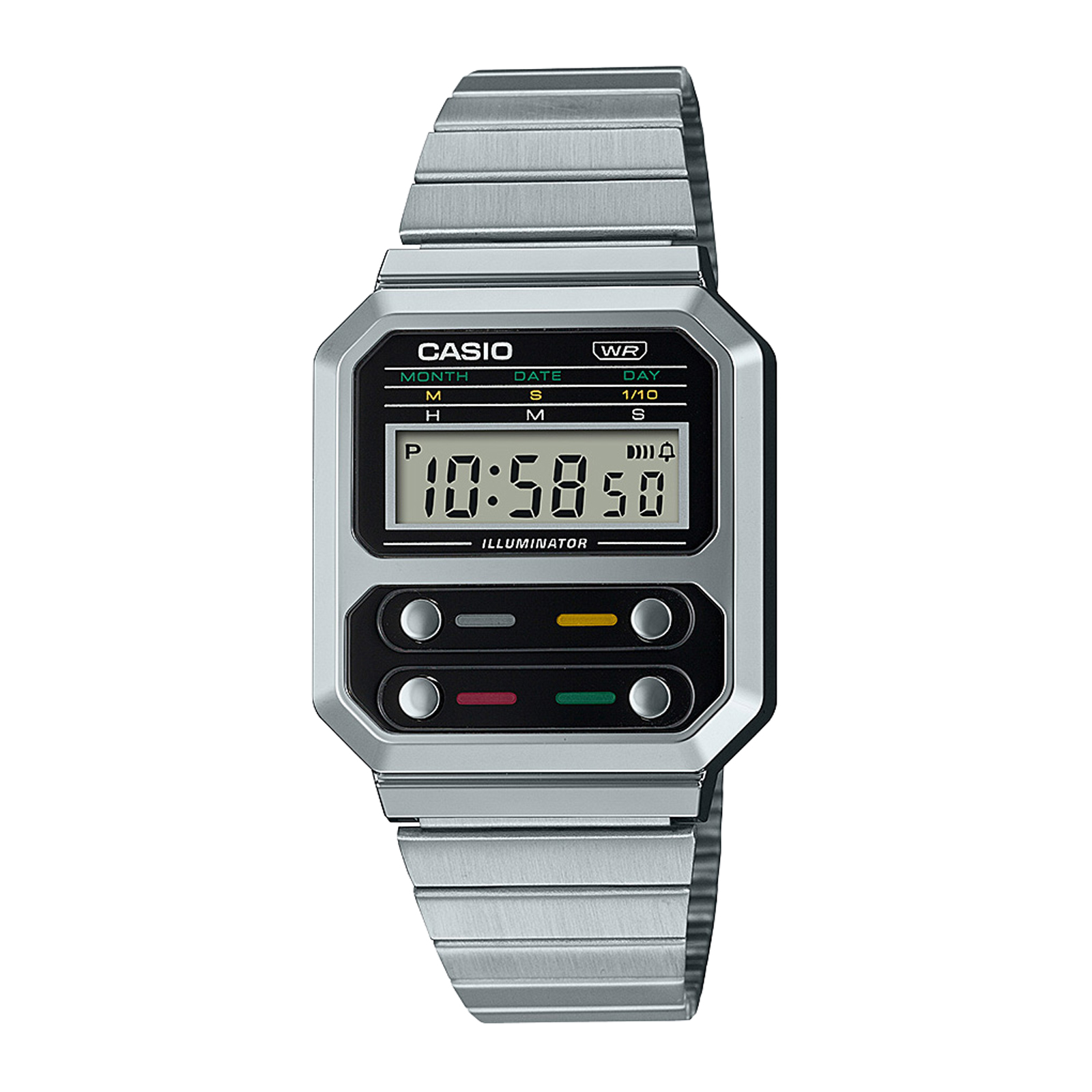 Reloj CASIO A100WE-1ADF Resina/Cromado Unisex Plateado