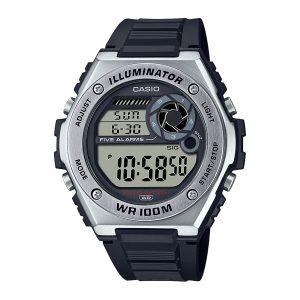 Reloj CASIO MWD-100H-1AVDF Resina/Acero Juvenil Plateado/Negro