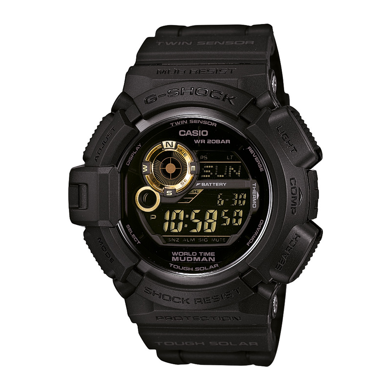 Reloj G-SHOCK G-9300GB-1DR Resina/Aluminio Hombre Negro