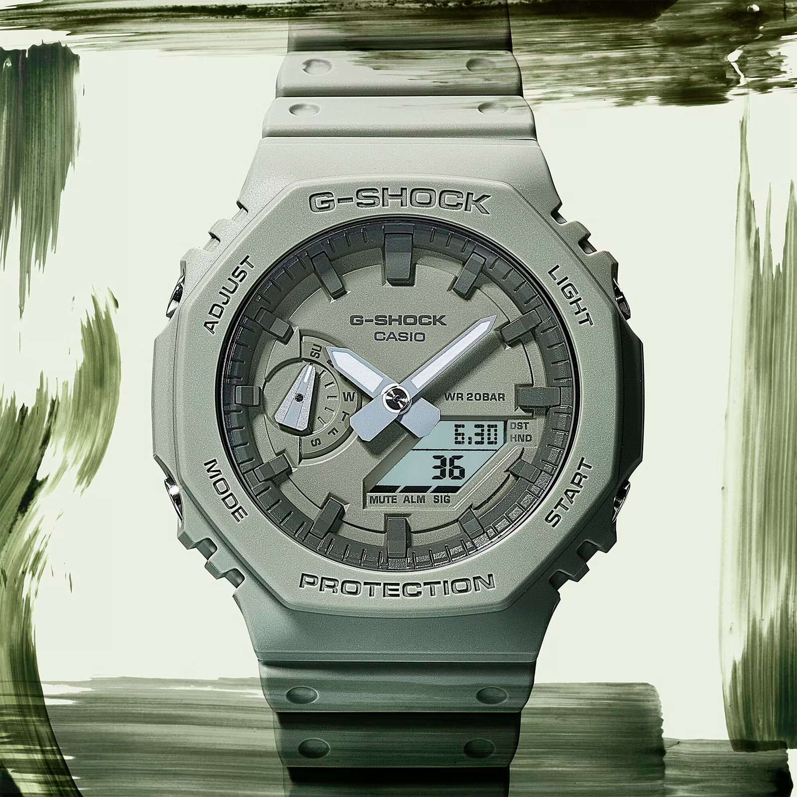 Reloj G-SHOCK GA-2100NC-3ADR Carbono/Resina Hombre Verde
