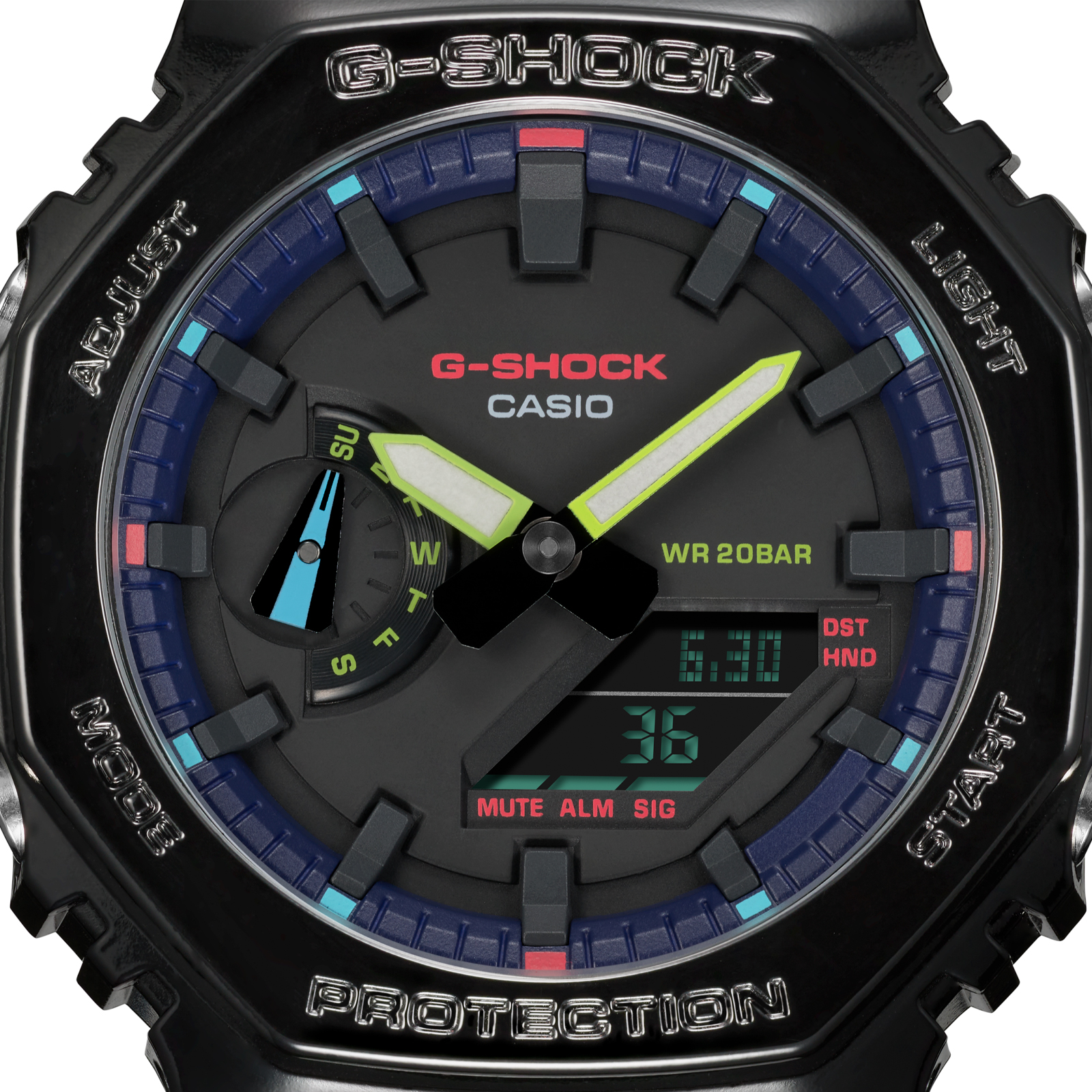 Reloj G-SHOCK GA-2100RGB-1ADR Carbono/Resina Hombre Negro