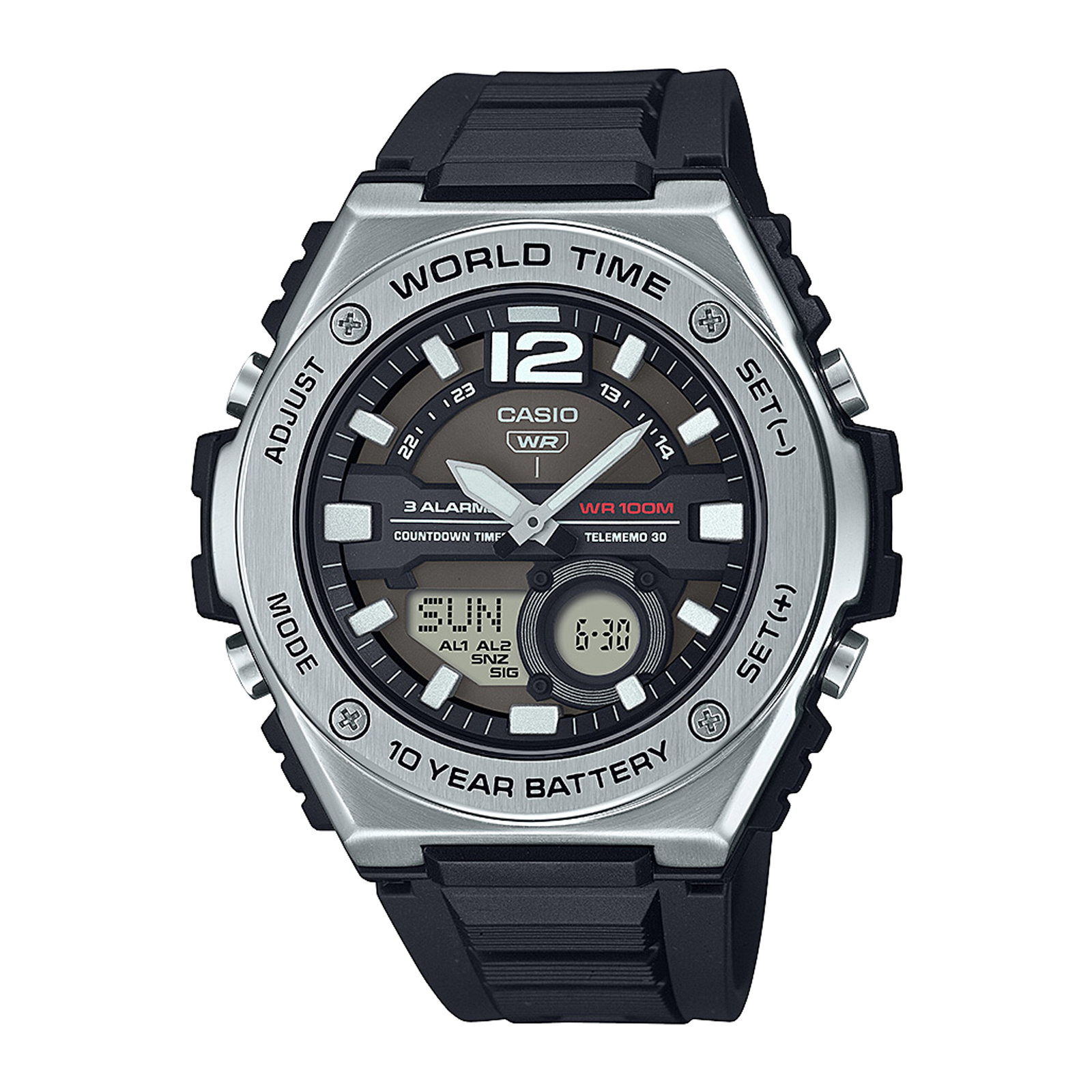 Reloj CASIO MWQ-100-1AVDF Resina/Acero Hombre Negro/plateado