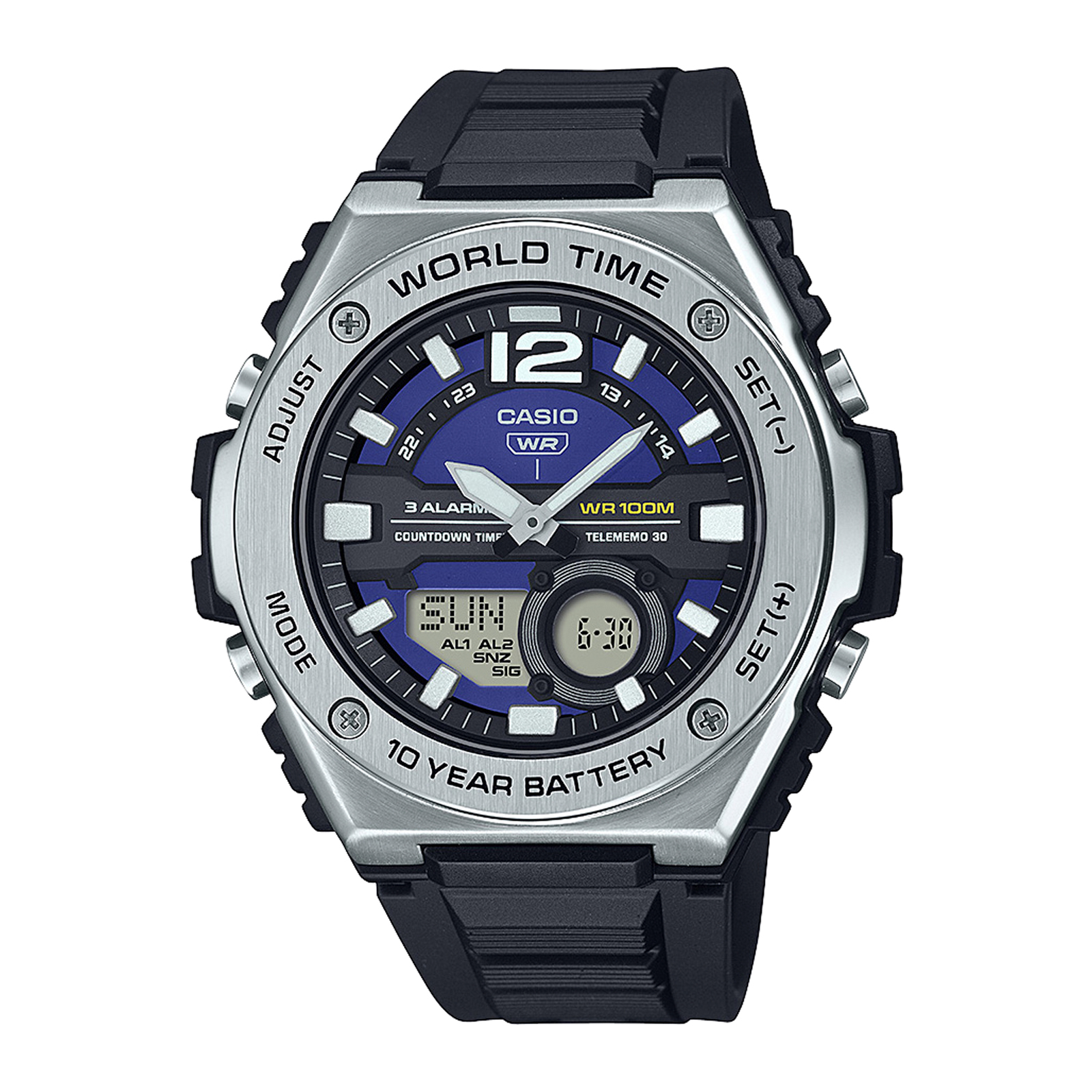 Reloj CASIO MWQ-100-2AVDF Resina/Acero Hombre Negro/plateado