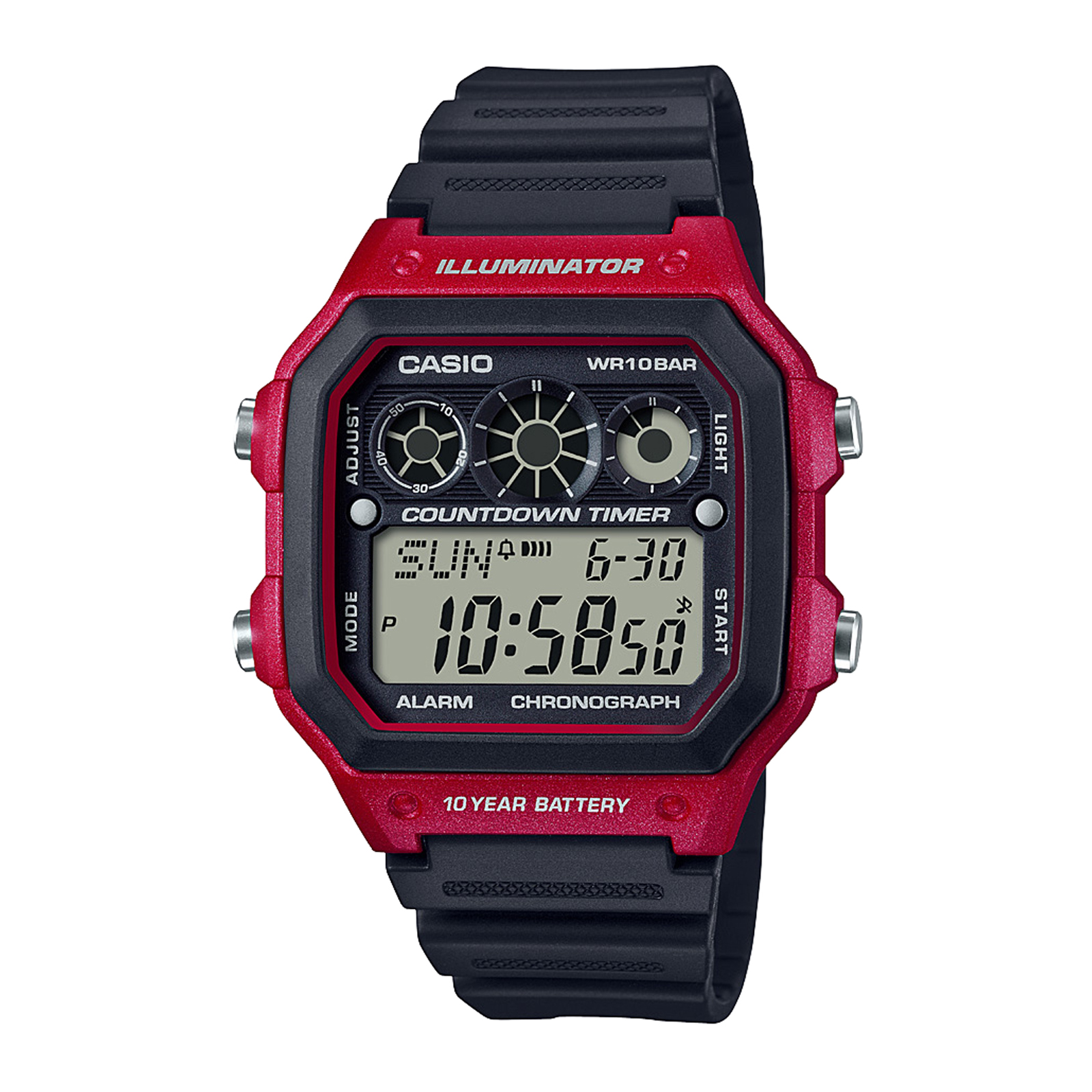 Reloj CASIO AE-1300WH-4AVDF Resina Juvenil Negro/Rojo
