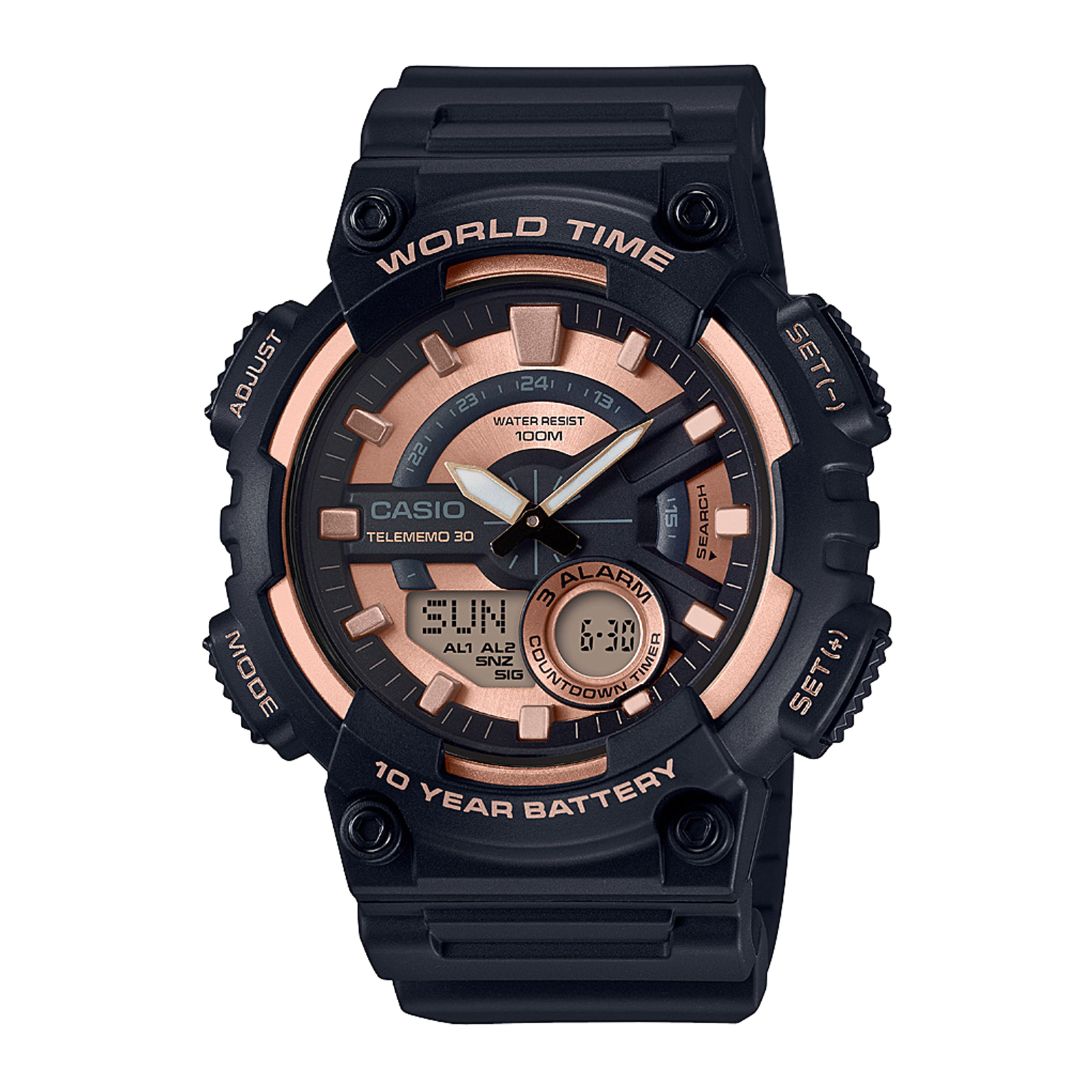 Reloj CASIO AEQ-110W-1A3VDF Resina Juvenil Negro