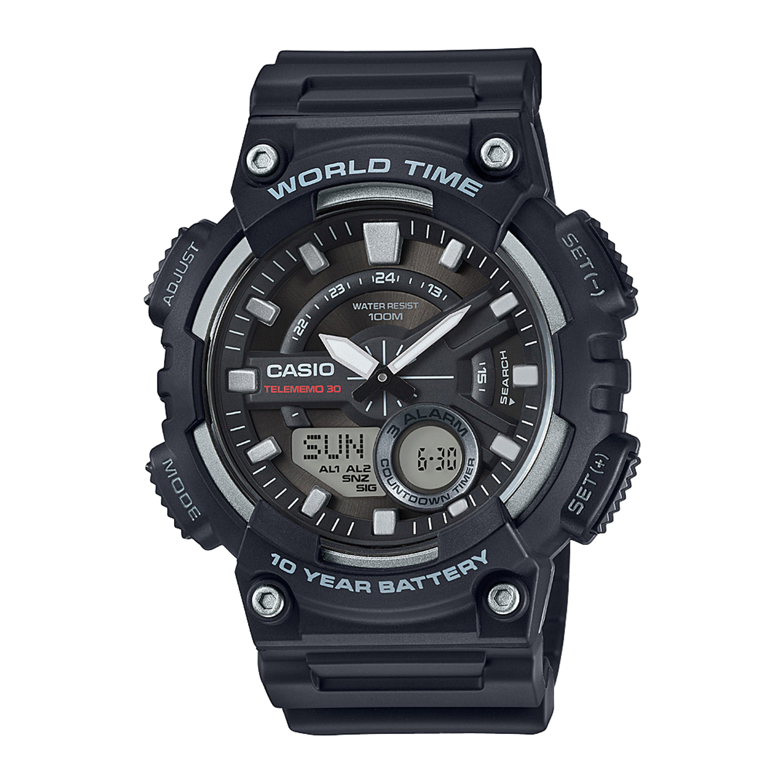 Reloj CASIO AEQ-110W-1AVDF Resina Juvenil Negro