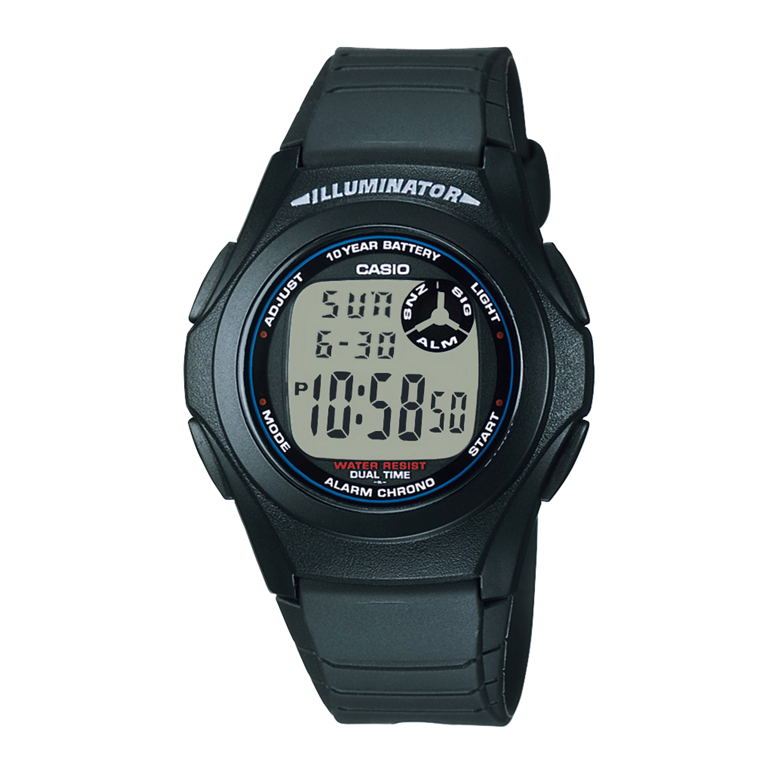 Reloj CASIO F-200W-1ADF Resina Juvenil Negro