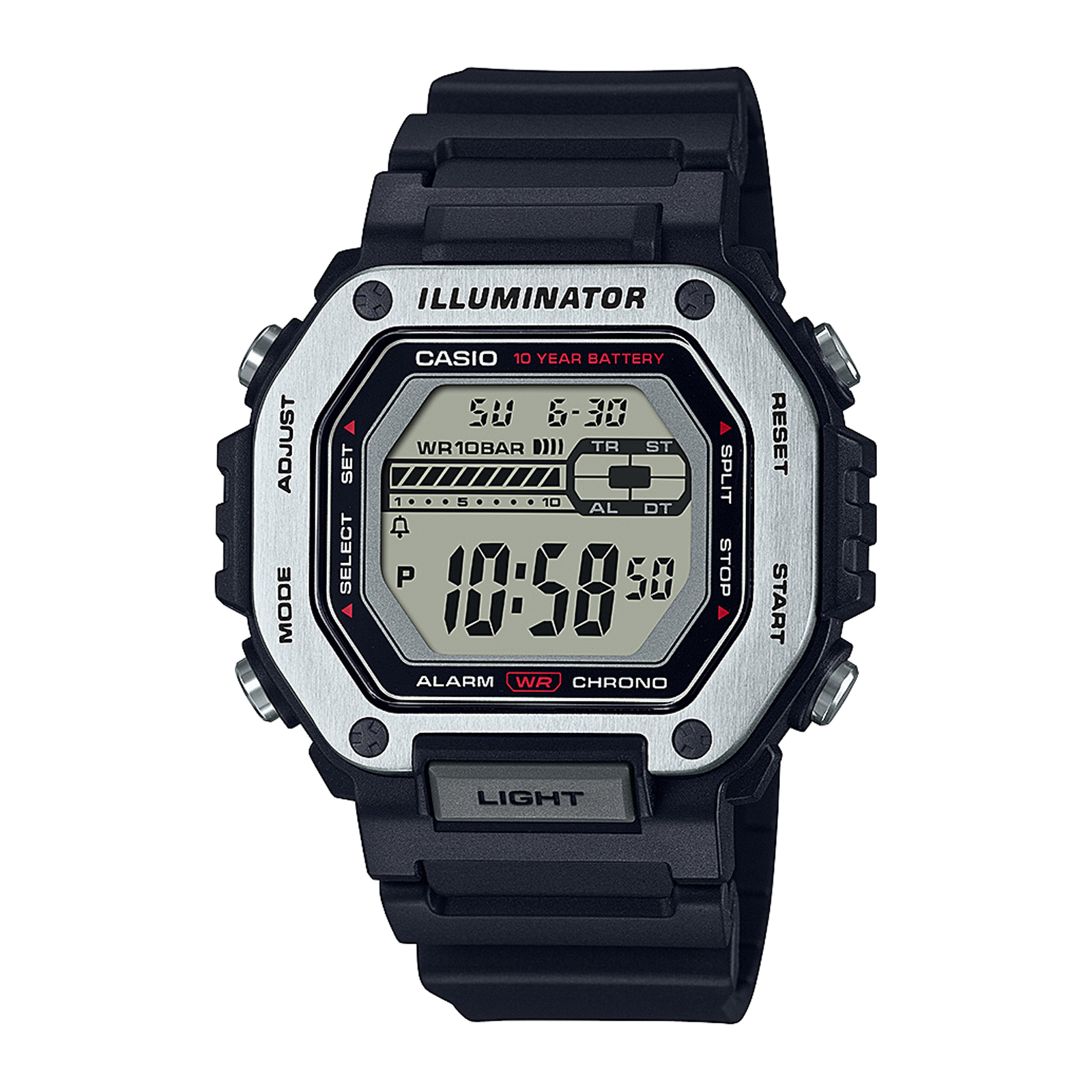 Reloj CASIO MWD-110H-1AVDF Resina/Acero Hombre Negro/plateado