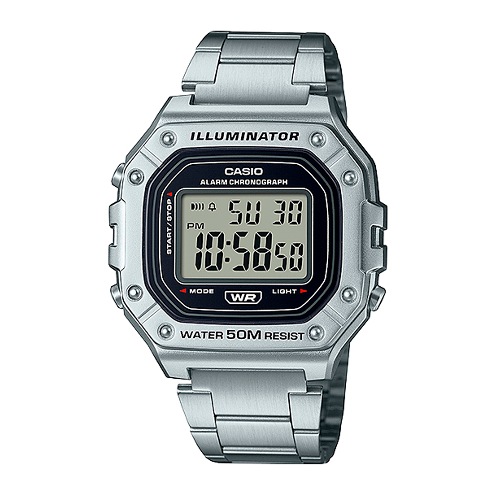 Reloj CASIO W-218HD-1AVDF Resina Hombre Plateado