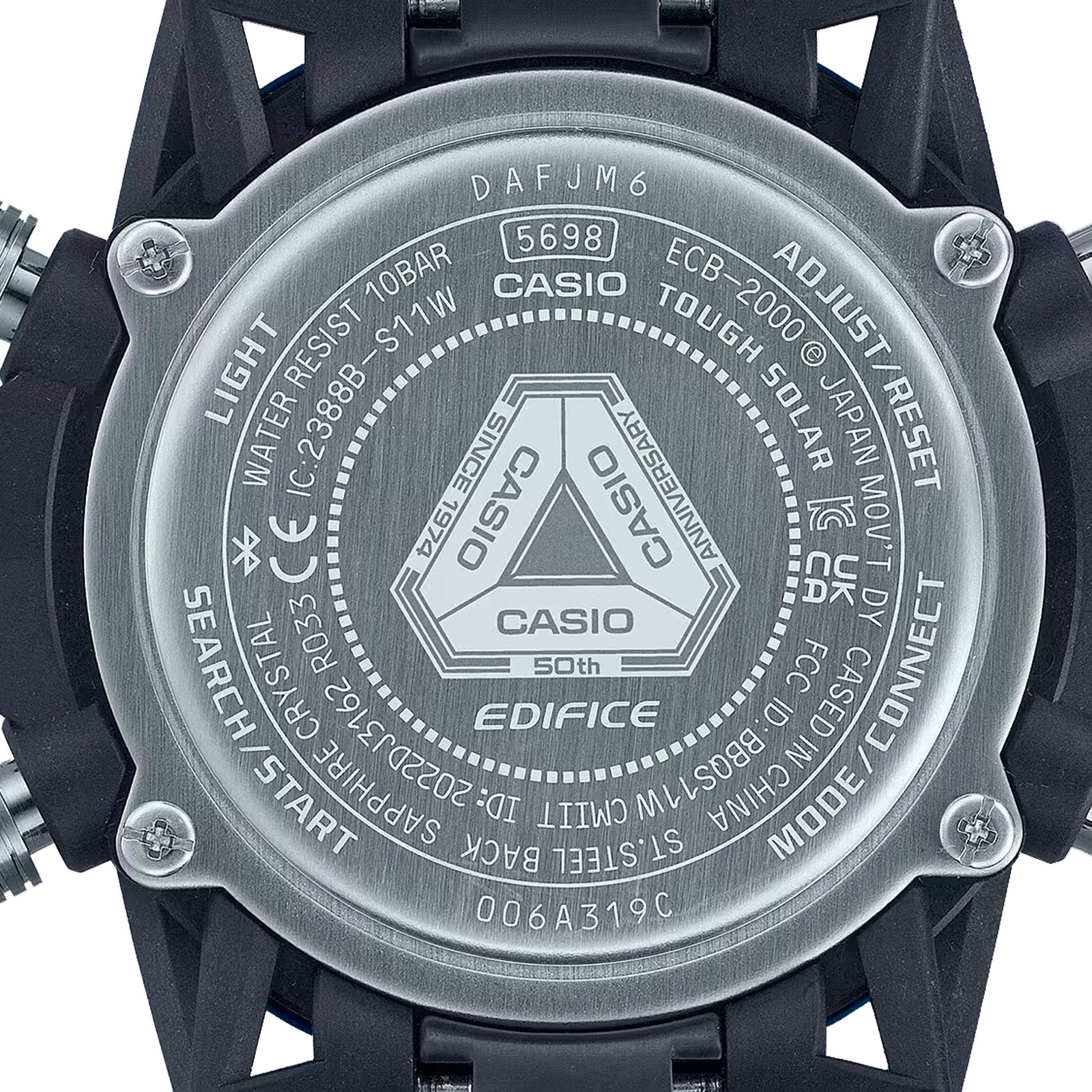 Reloj EDIFICE ECB-2000SS-2ADR Carbono/Acero Hombre Negro