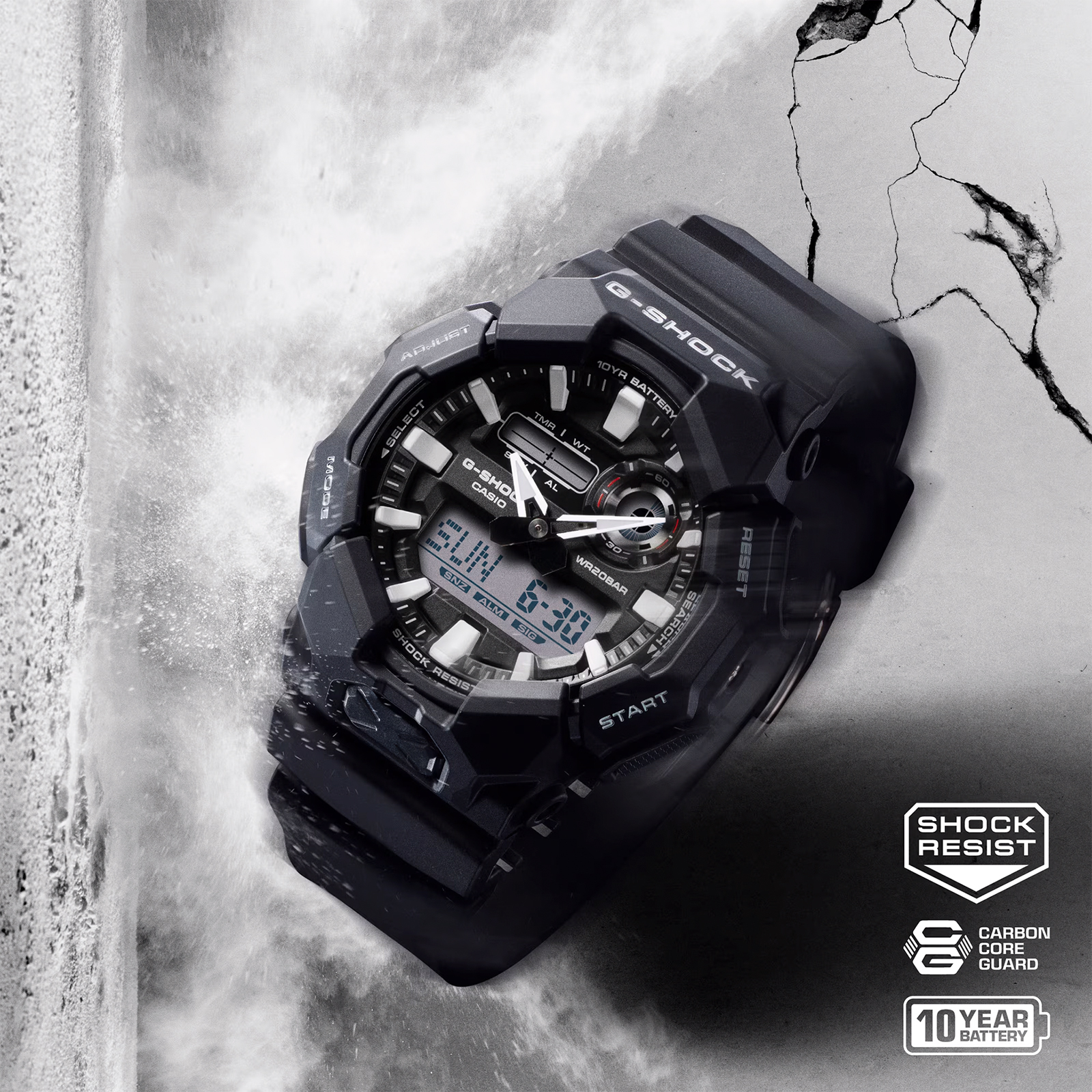 Reloj G-SHOCK GA-010-1ADR Carbono/Resina Hombre Negro