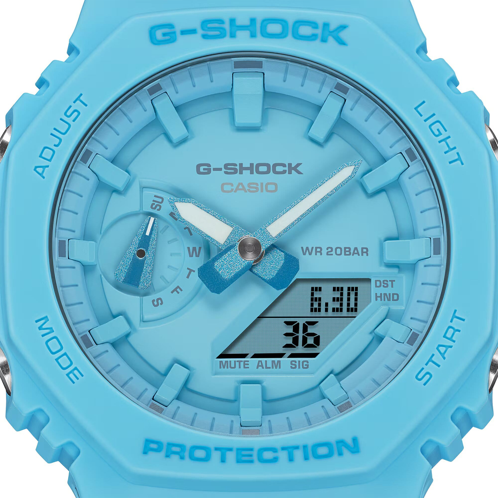 Reloj G-SHOCK GA-2100-2A2DR Carbono/Resina Hombre Turquesa