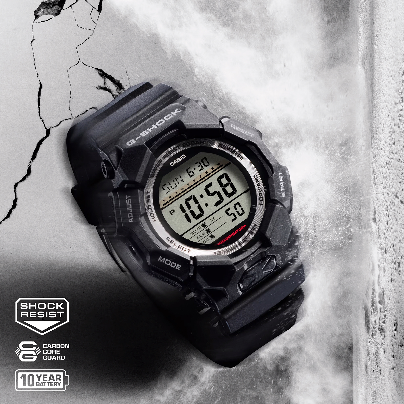 Reloj G-SHOCK GD-010-1DR Carbono/Resina Hombre Negro